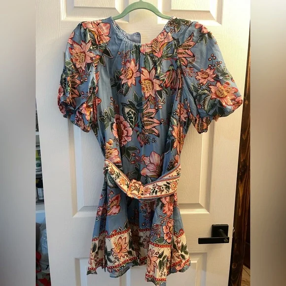 FARM Rio | Dresses | Farm Rio Wonderful Bouquet Blue Mini Dress | Poshmark